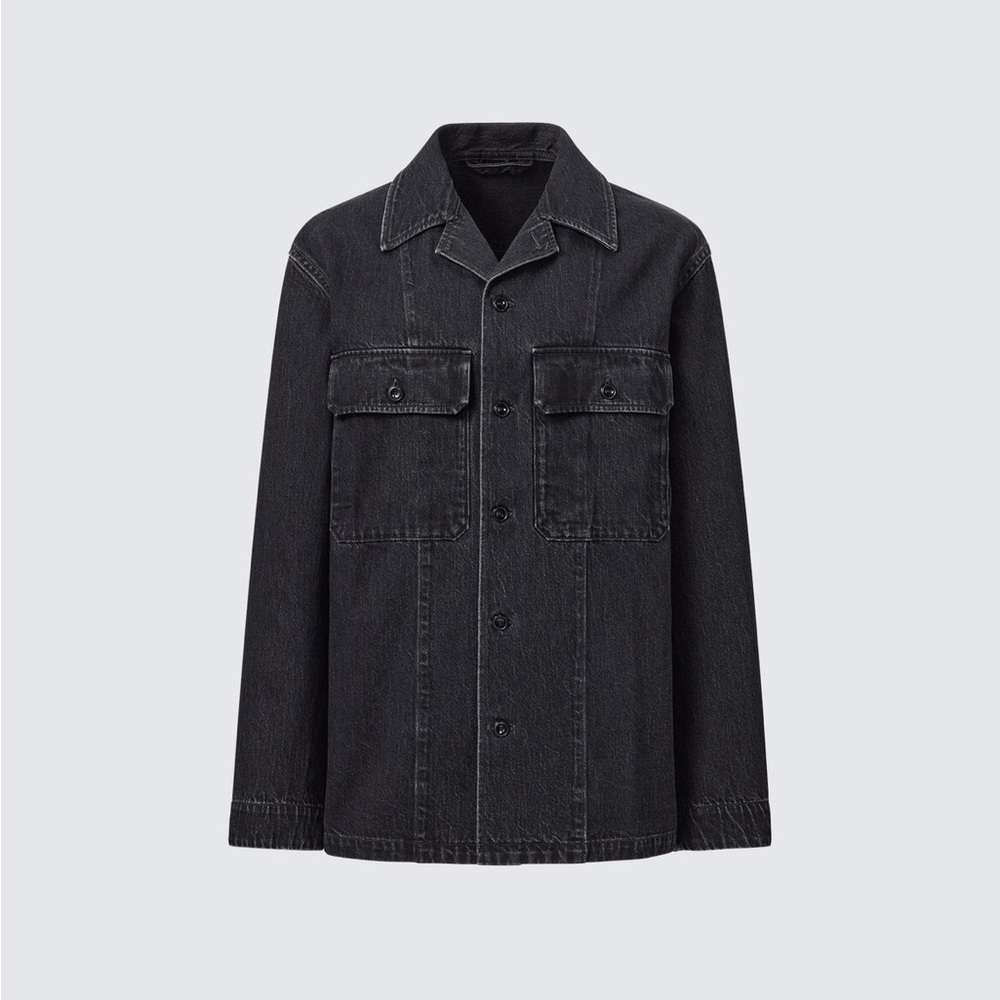 Uniqlo women’s denim shirt jacket black